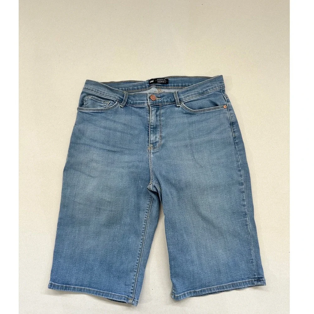 Lee Modern Series Mid Rise Denim Bermuda Shorts Light Wash 11